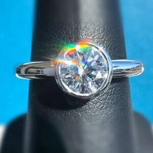 $11,500 Tiffany Co VS1 E color 0.83ct Platinum Round Diamond Solitaire Engagemen